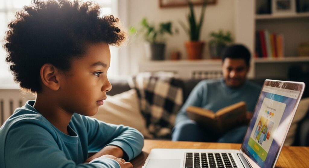 Supervised AI chatbot use for kids at home