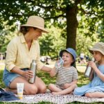 summer heat safety for kids with water shade and mom support