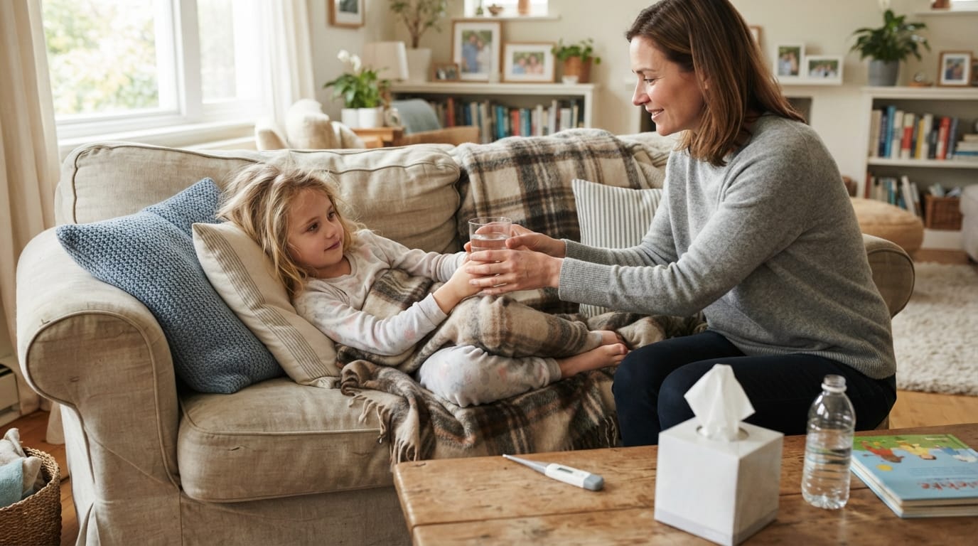 Simple sick-day plan during flu season for families